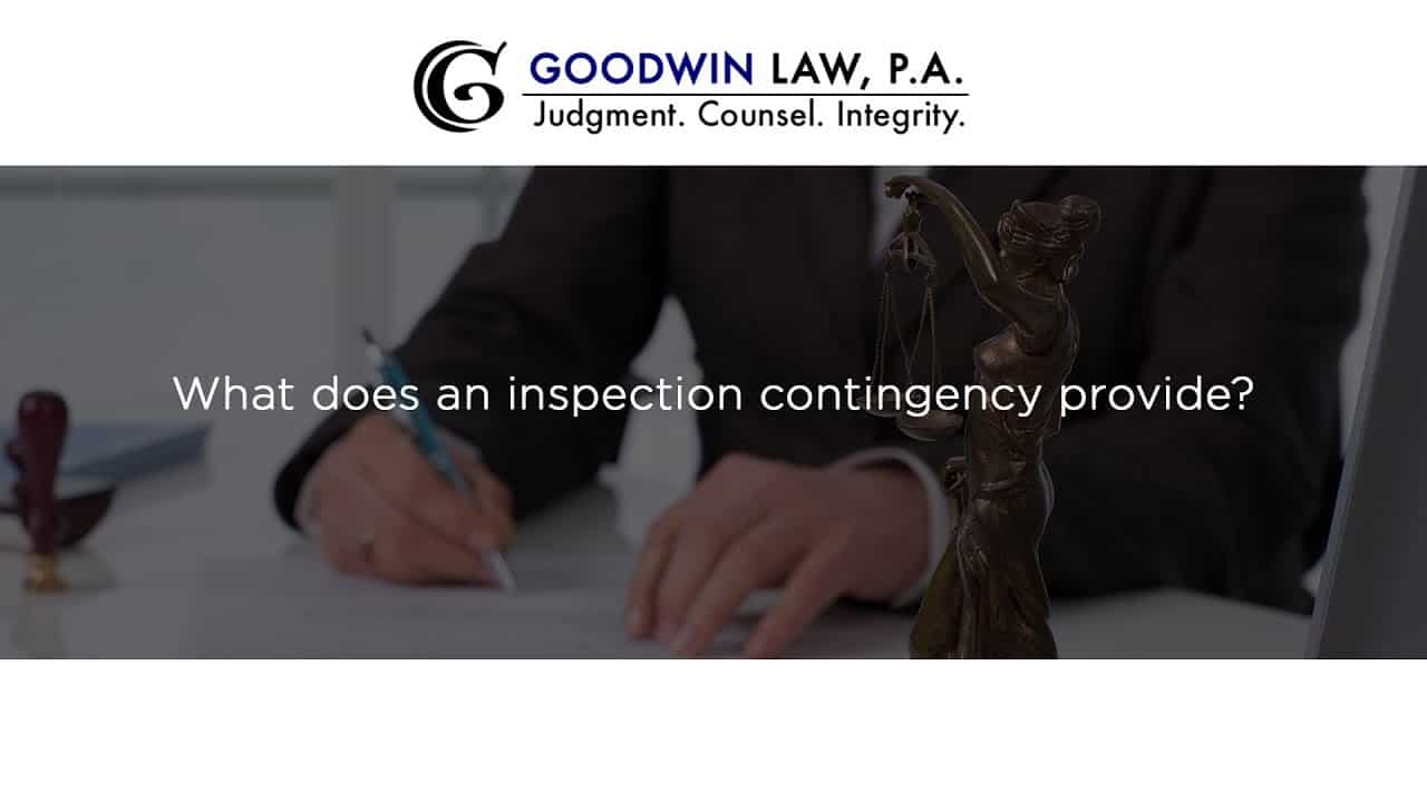 What does an inspection contingency provide?